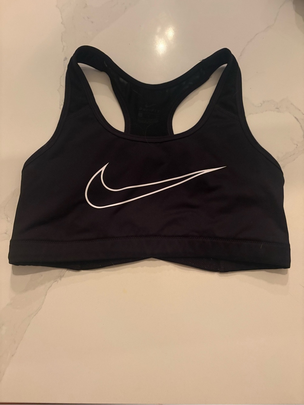 Nike Black Sports Bra with White Swoosh